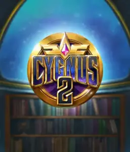 Experience the captivating visuals of ELK Studios' Cygnus 2 Slot, highlighting a stunning logo with a bright color scheme. Set against a mystical library setting, this graphic conjures the theme of adventure and mystery. 