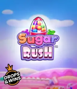 Dive into the sweet world of the Sugar Rush slot game by Pragmatic Play, showcasing a vibrant candy dispenser set against a whimsical candyland background. This graphic portrays the playfulness of the slot, highlighted with multicolored candies and charming typography. Perfect for candy lovers, promising hours of fun. 